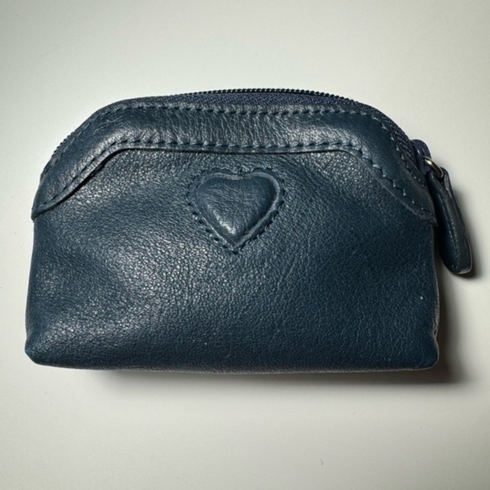Brighton Navy Blue Leather Coin Wallet Vintage Like New Used Once